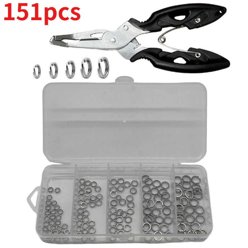 Fishing Pliers - 151pcs Stainless Steel Fishing Split Ring